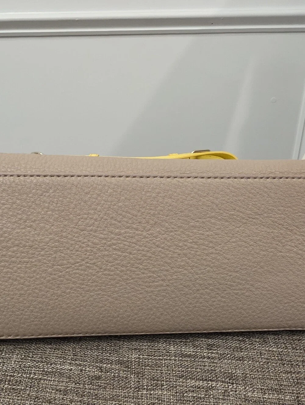 Rare Kate Spade Woods Drive Small Harris Leather bag Almondine/Sunshine